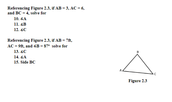 Solved Referencing Figure 2.3, if AB = 3, AC = 6, and BC = | Chegg.com