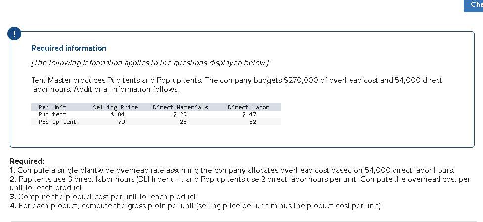 Solved Chc Required information [The following information | Chegg.com