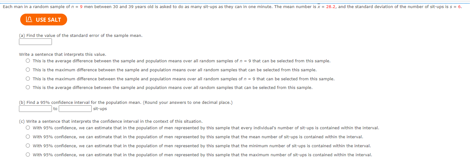 Solved Each Man In A Random Sample Of N 9 Men Between 3 Chegg Com