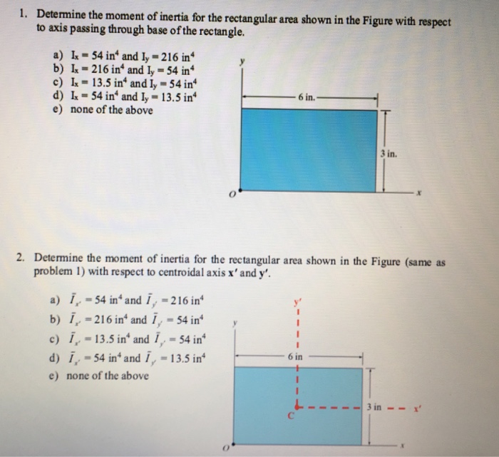 Solved Determine the moment of inertia for the rectangular