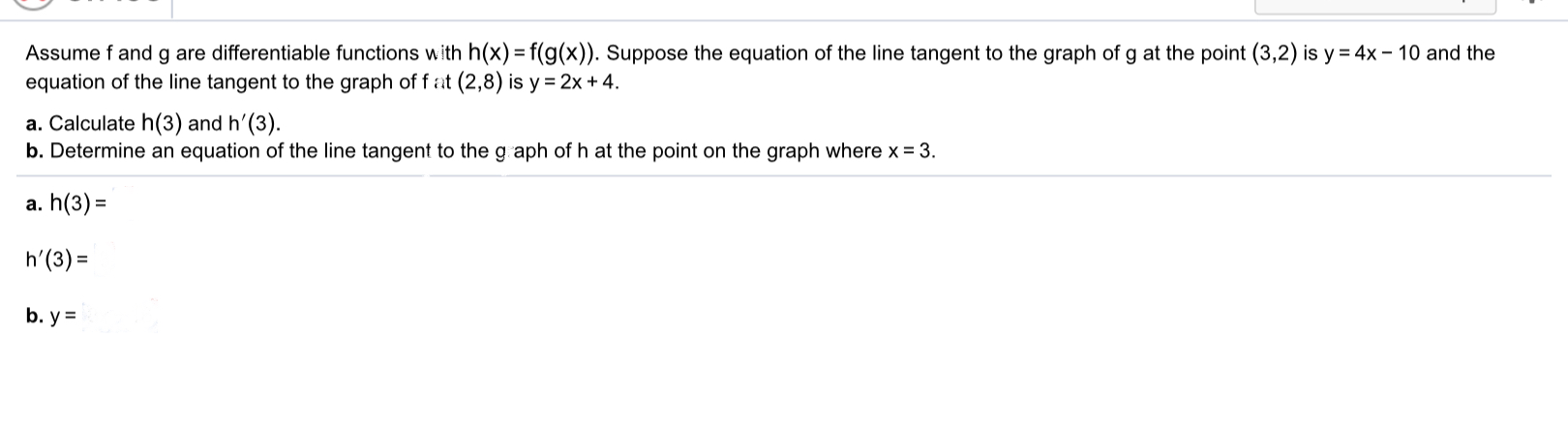 Solved Assume F And G Are Differentiable Functions With H x Chegg