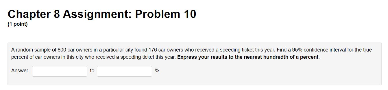 Solved Chapter 8 Assignment: Problem 10 (1 point) A random | Chegg.com