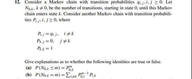 Solved Consider a Markov chain with transition probabilities | Chegg.com