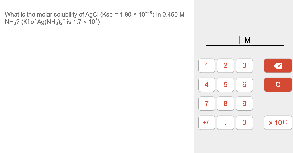 Solved What Is The Molar Solubility Of AgCl (Ksp = 1.80 X | Chegg.com