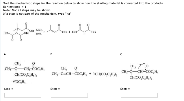 Solved Sort the mechanistic steps for the reaction below | Chegg.com