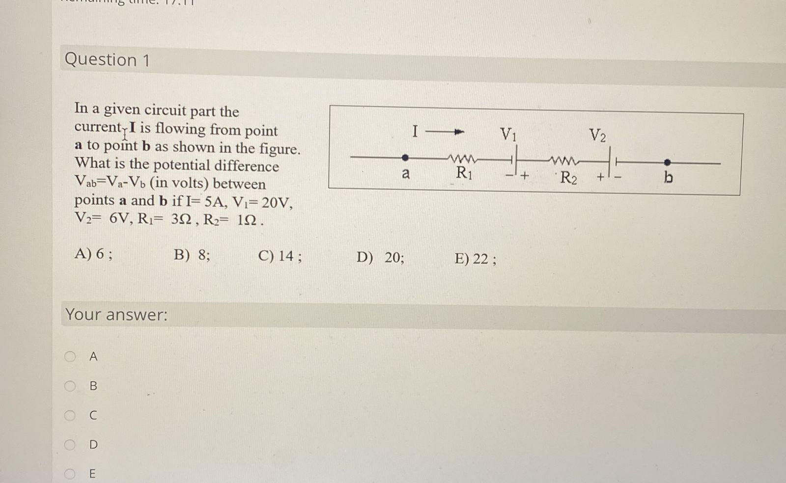 Solved Question 1 In A Given Circuit Part The Current I Is | Chegg.com