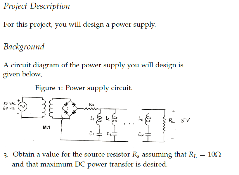 Solved Project Description For this project, you will design | Chegg.com