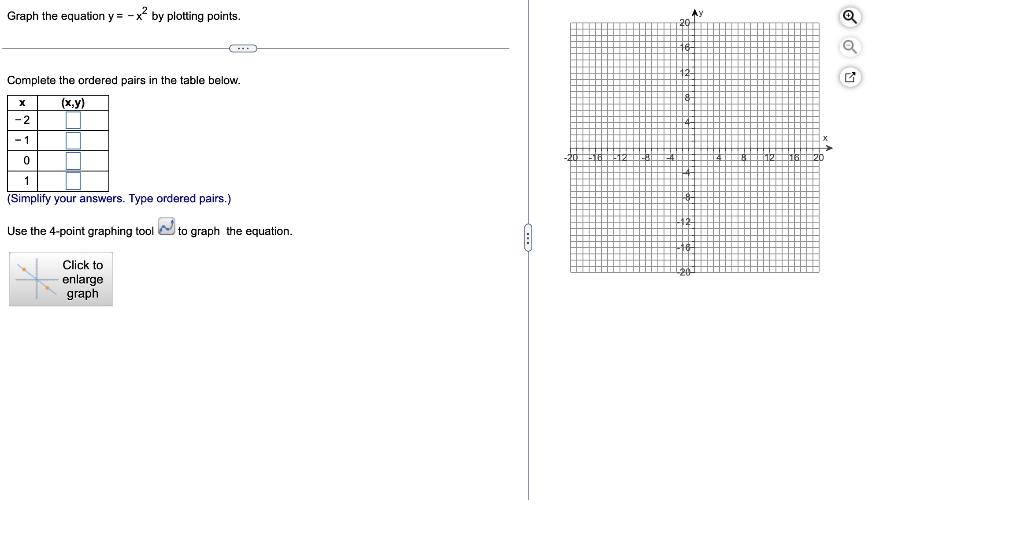 Solved Graph the equation y=−x2 by plotting points. Complete | Chegg.com