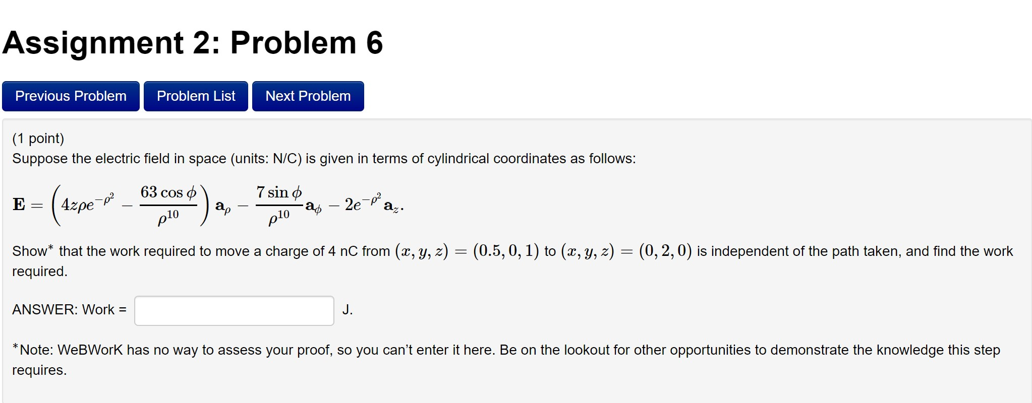 Solved Assignment 2: Problem 6 Previous Problem Problem List | Chegg.com