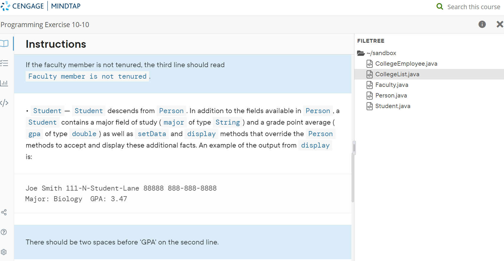 Solved Develop a set of classes for a college to use in | Chegg.com