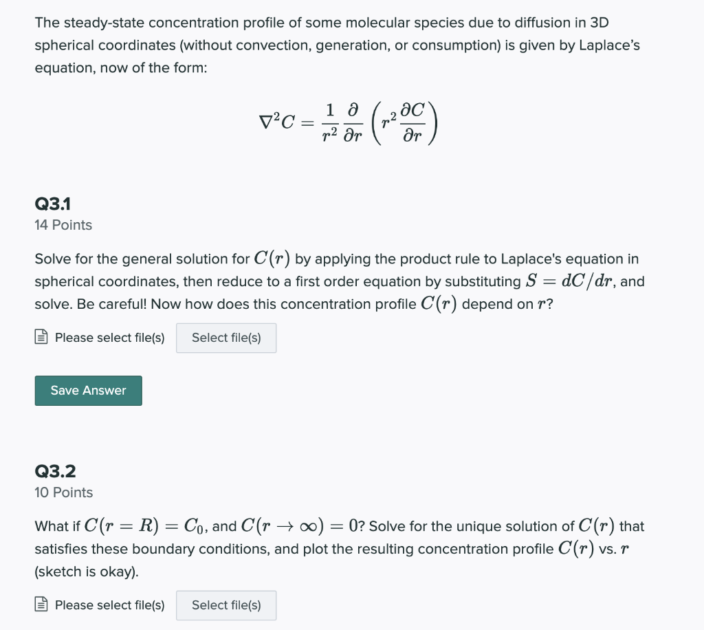 Solved The steady-state concentration profile of some | Chegg.com