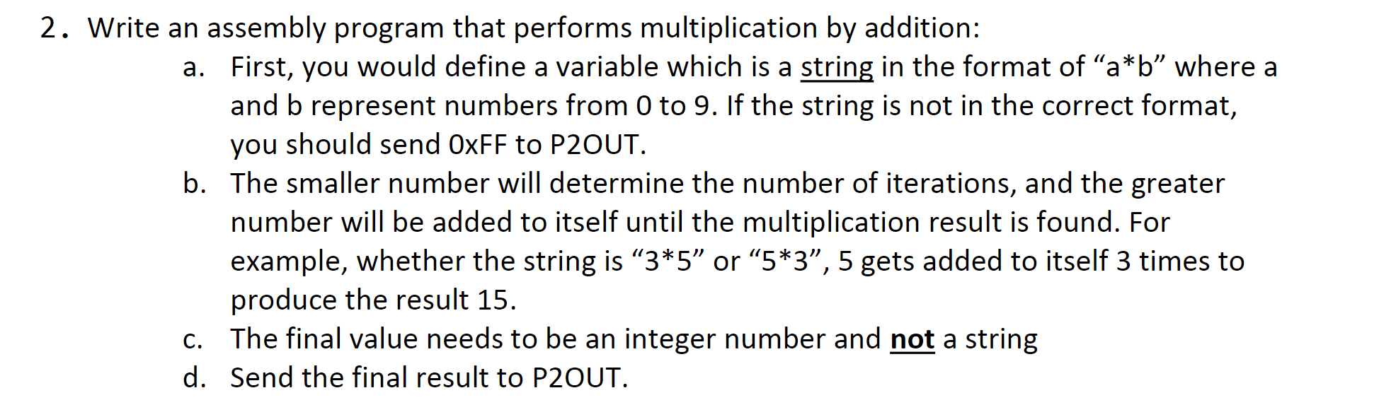 2. Write an assembly program that performs | Chegg.com