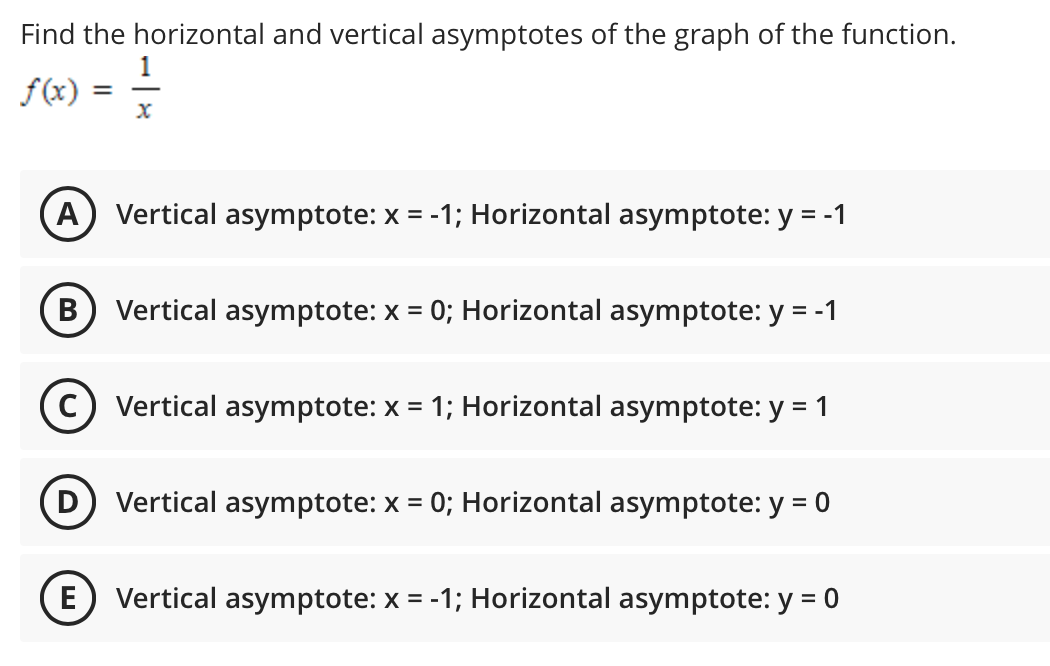Solved Find the horizontal and vertical asymptotes of the