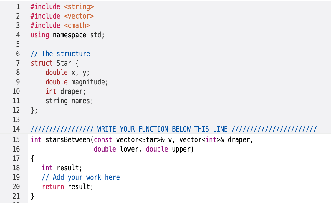 Solved Using the Star structure, write the function | Chegg.com