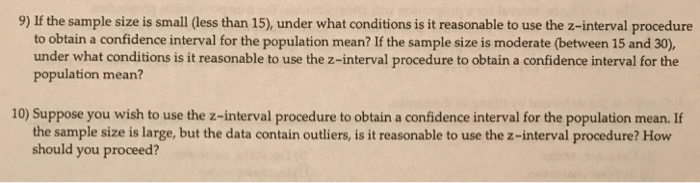 Solved If the sample size is small (less than 15), under | Chegg.com