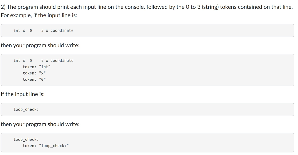 2) The program should print each input line on the | Chegg.com