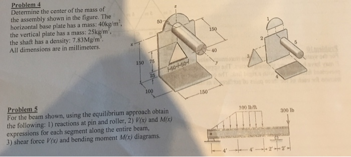Solved Problem 4 Determine the center of the mass of the | Chegg.com