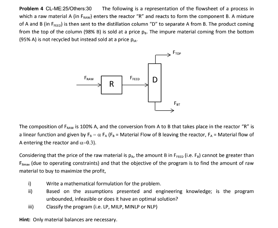 Solved FBT The composition of FRAW is 100% ﻿A, ﻿and the | Chegg.com