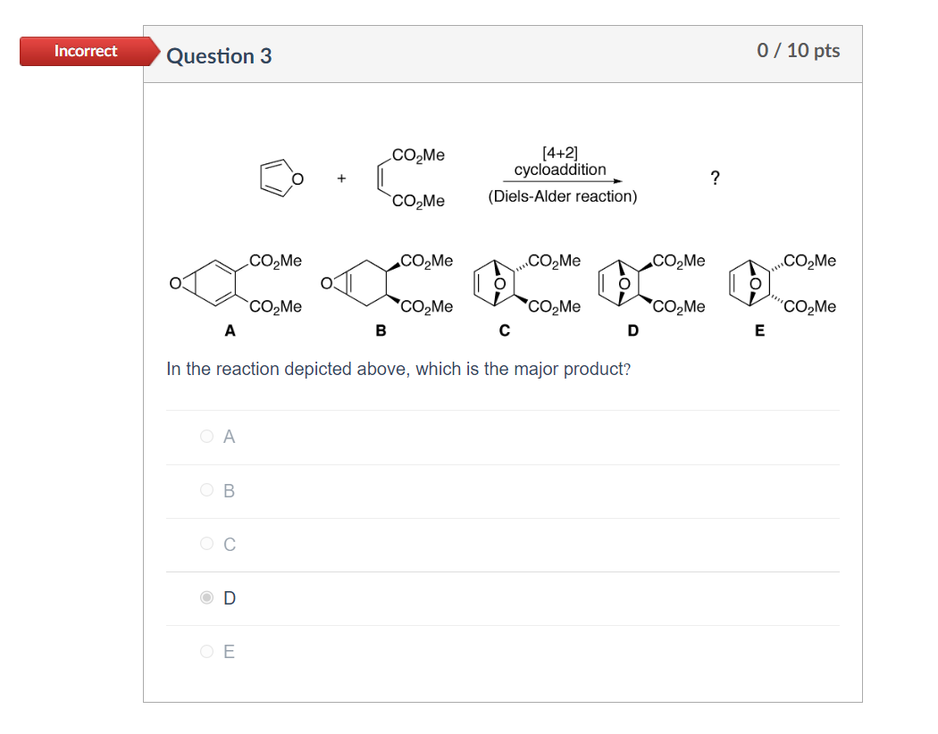 Solved A B C D E In the reaction depicted above, which is | Chegg.com