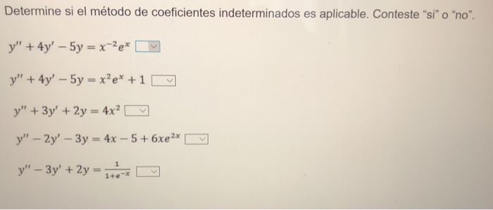 Solved Determine Si El Método De Coeficientes Indeterminados | Chegg.com