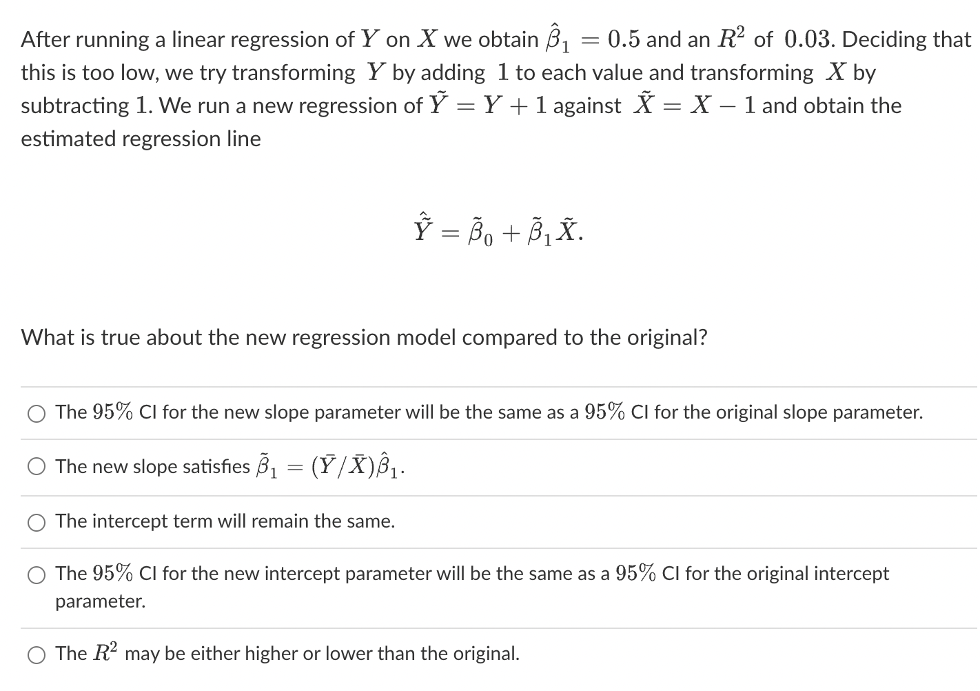Solved After running a linear regression of Y on X we obtain | Chegg.com