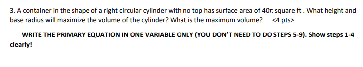 Solved 3. A container in the shape of a right circular | Chegg.com