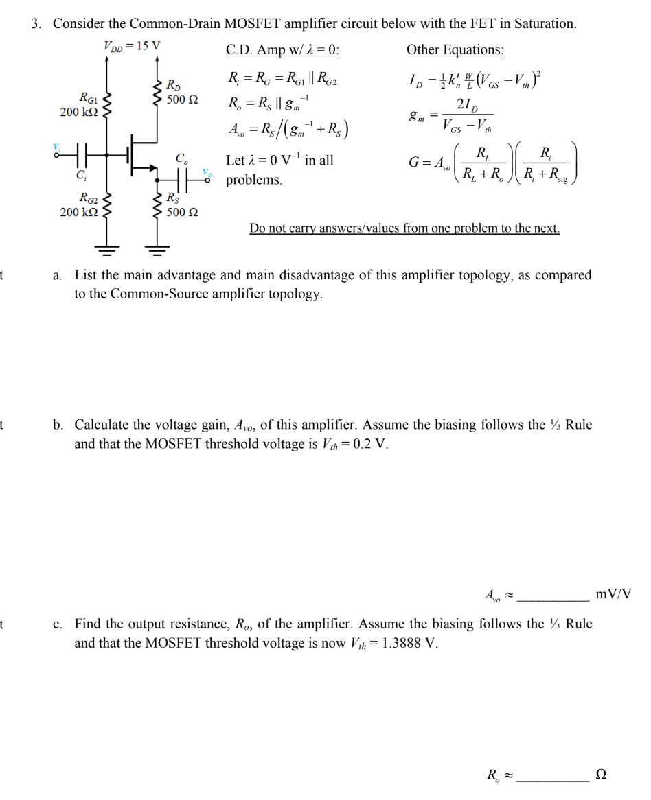 Solved Calculate the voltage gain, Avo, of this amplifier.