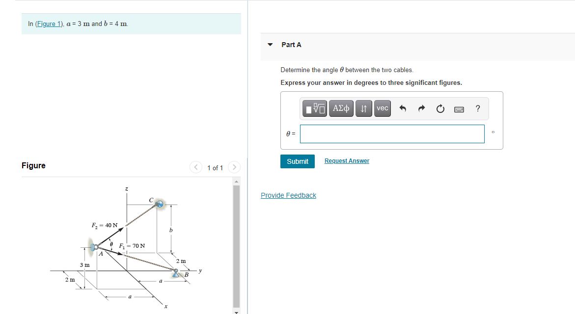 Solved In (Figure 1), a = 3 m and b = 4 m. Part A Determine | Chegg.com