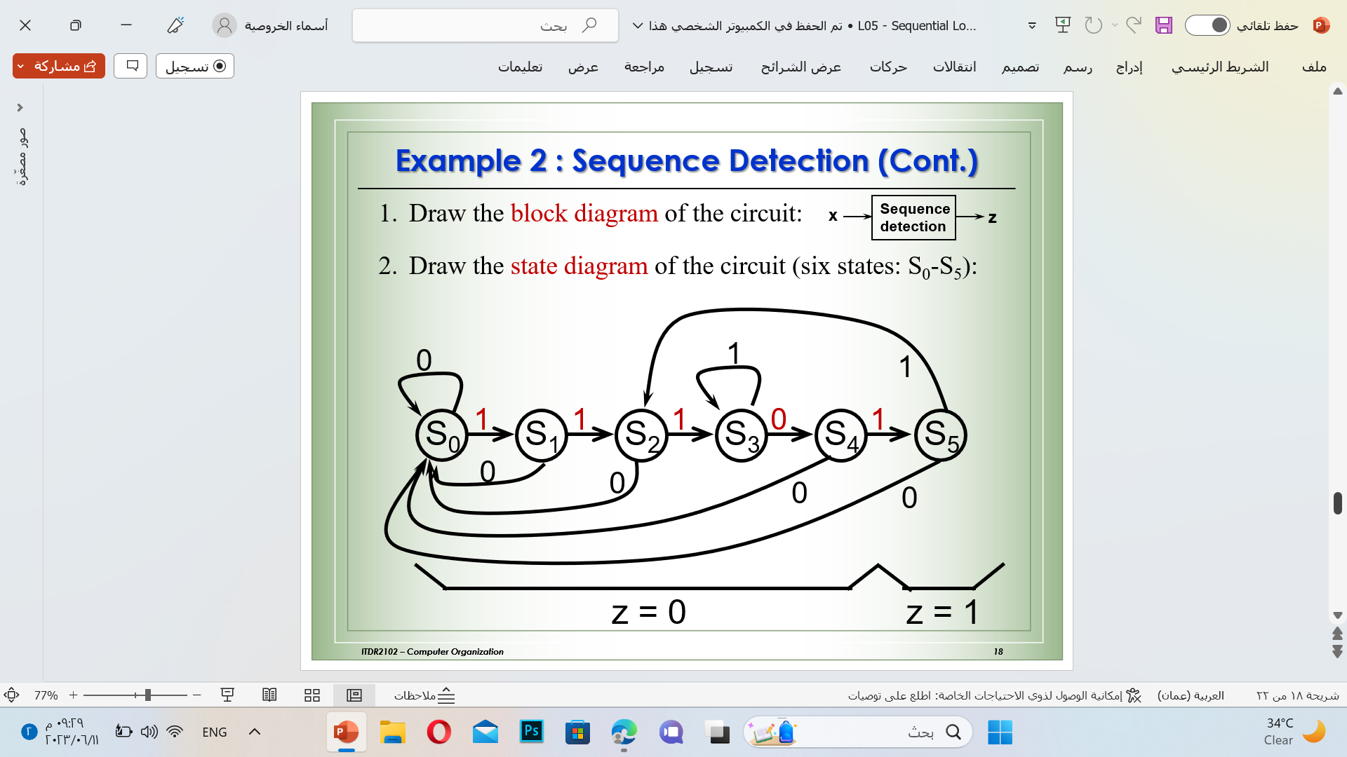 Solved Example 2 : Sequence Detection - Example 2: Design a | Chegg.com