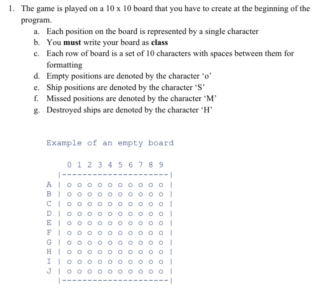 Solved For c++ how do I code a battleship game that has the | Chegg.com