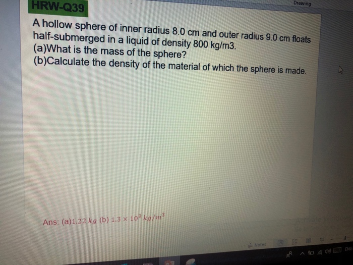 Solved Paragraph Drawin T082 A plastic sphere floats in