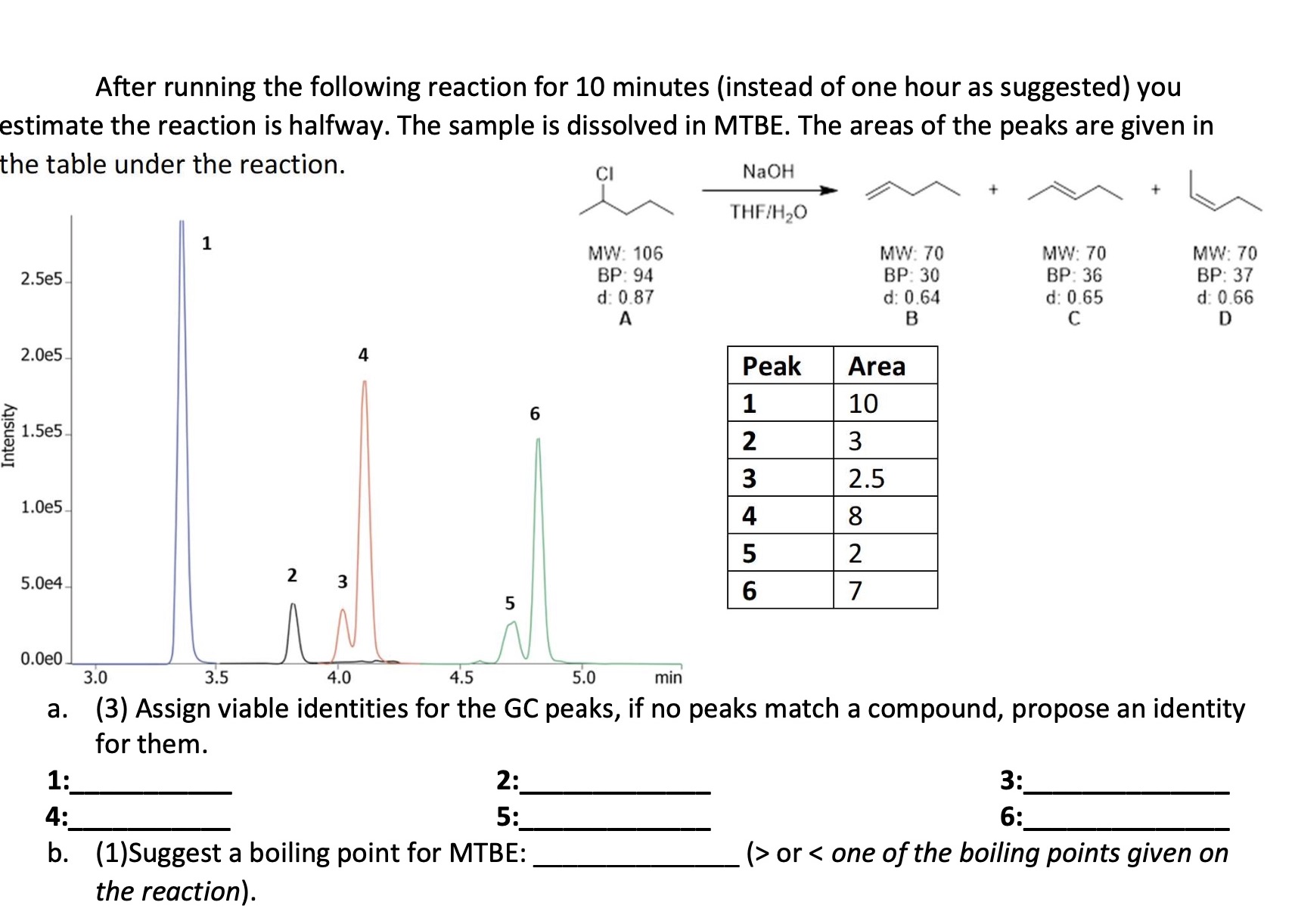 Solved After running the following reaction for 10 minutes | Chegg.com