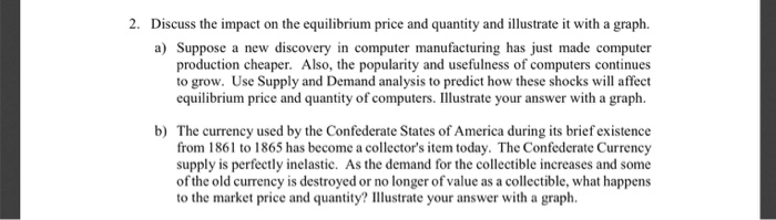 Solved 2. Discuss the impact on the equilibrium price and | Chegg.com