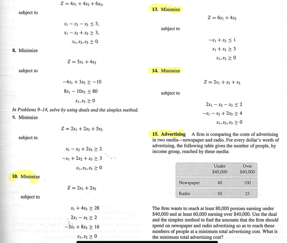 Solved Z 4x1 4x2 6x3 13 Minimize Subject To Z 6x1