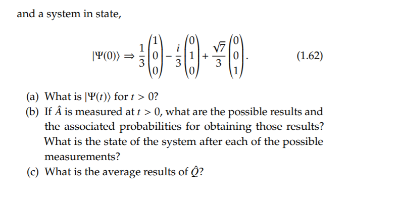 A Hamiltonian E And An Observable ộ Is Given Chegg Com