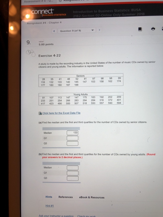 business statistics assignment questions and answers