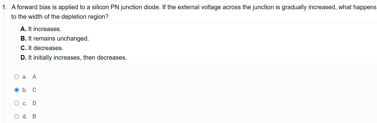 Solved A forward bias is applied to a silicon PN junction | Chegg.com