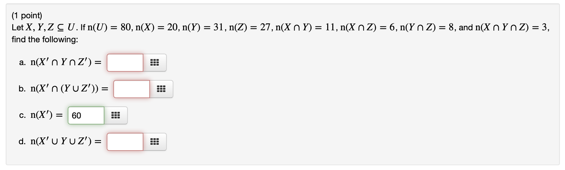 Solved 1 Point Let X Y Z Cu If N U 80 N X Chegg Com