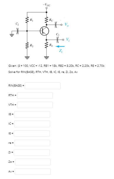 Solved Vec W R Rc Hov Ov W R2 Re W Z Th Given B 100 Chegg Com