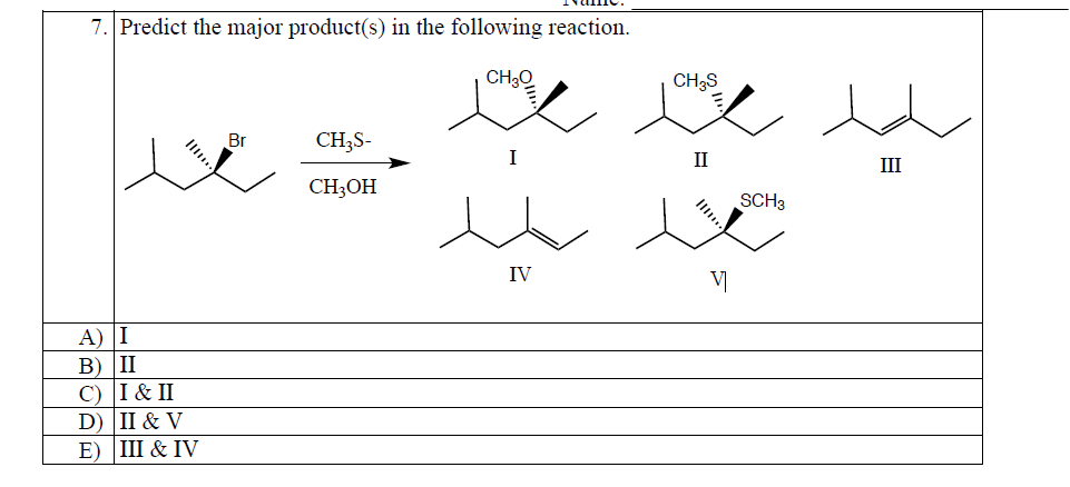 Solved 7. Predict the major product(s) in the following | Chegg.com