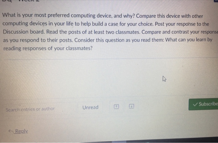 Solved What is your most preferred computing device, and | Chegg.com