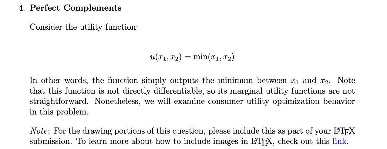 Solved 4 Perfect Complements Consider The Utility Function 1467