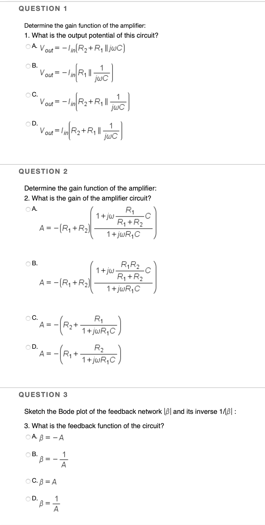 Solved Description The amplifier shown in Figure 1 is used | Chegg.com
