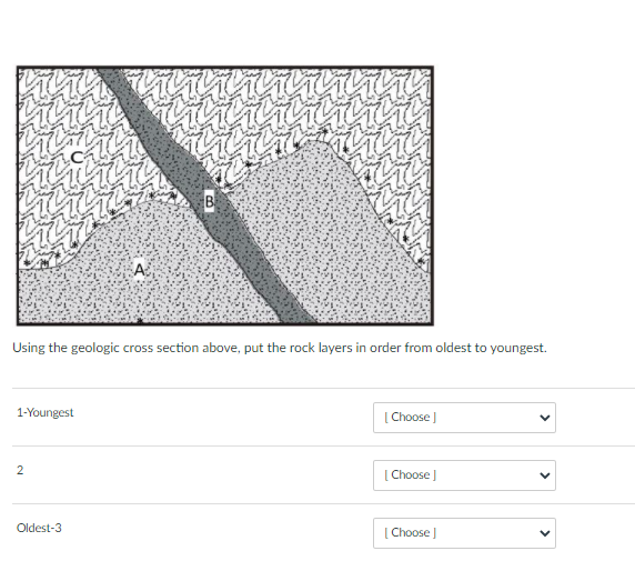Solved D CE Using the geologic cross section above, put the | Chegg.com