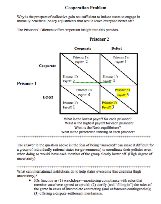 2. Review of cooperation and coordination problems: | Chegg.com