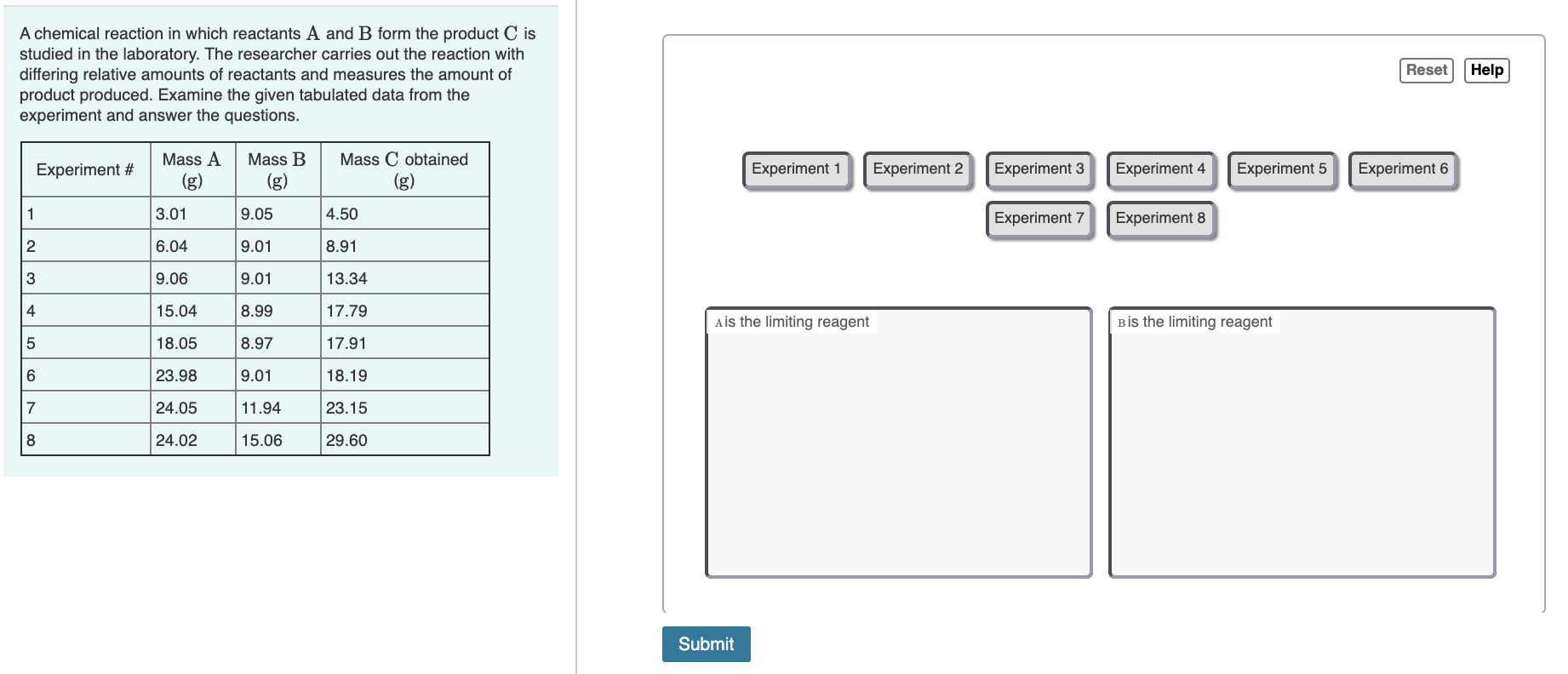 Solved A chemical reaction in which reactants A and B form | Chegg.com
