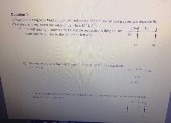 Solved Calculate the magnetic field at point M (red cross) | Chegg.com