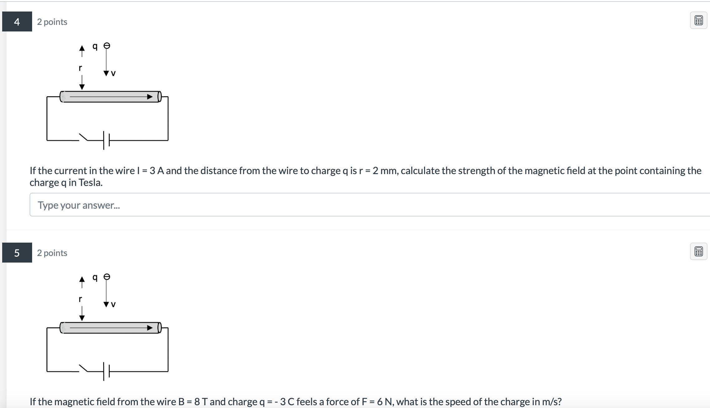 Solved If the current in the wire I = 3 A and the distance | Chegg.com