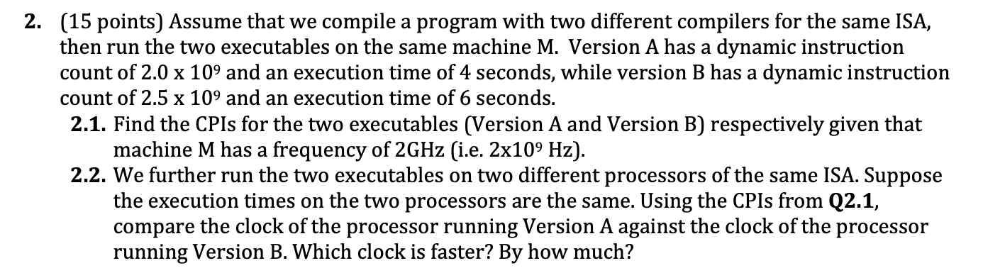 1.5. c++ compiler operation Images High Quality Grahic Solved 2. (15 points) Assume that we compile a program with | Chegg.com