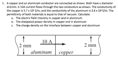 Solved 1. A Copper And An Aluminum Conductor Are Connected | Chegg.com